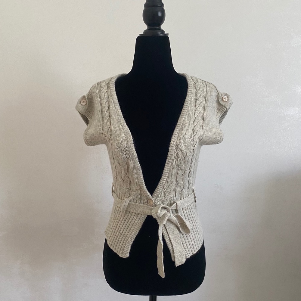 ❤️‍🔥NWT Cream Knit Short Sleeve Cardigan